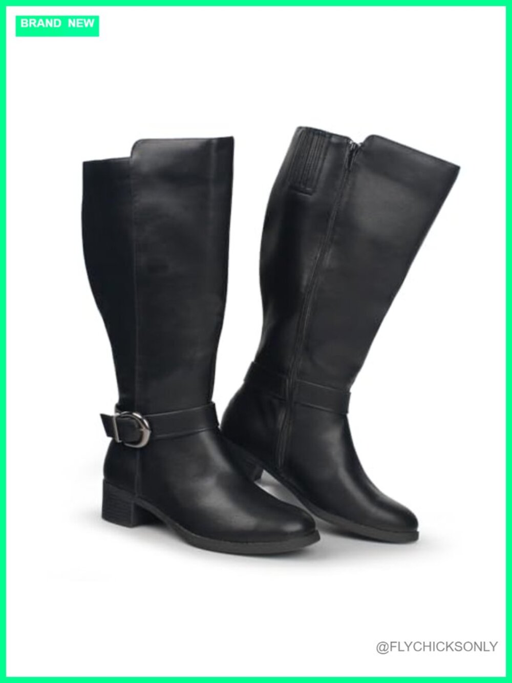 Hawkwell Extra Wide Calf Pull On Side Zipper Knee High Riding Boots